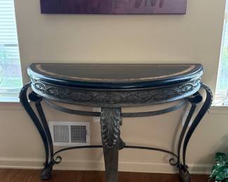 Metal Demi-Lune Console Table