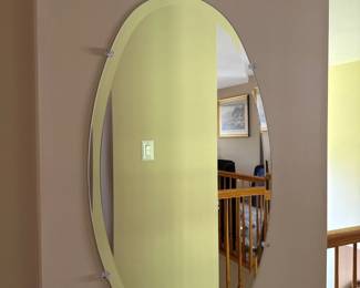 beveled edge oval mirror