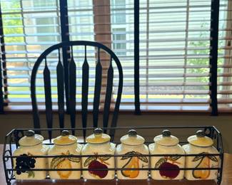 Vintage set of 6 spice jars