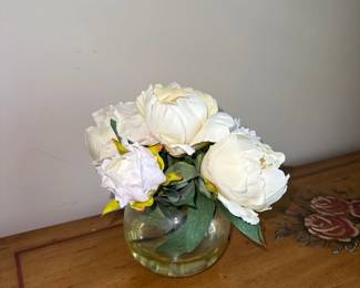 Artificial arrangement white peonies