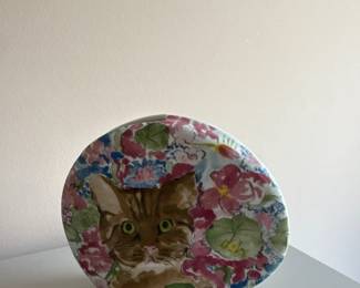 1984 Collection Coeur Minouettes by C Pradalie Cat Fine Porcelain vase