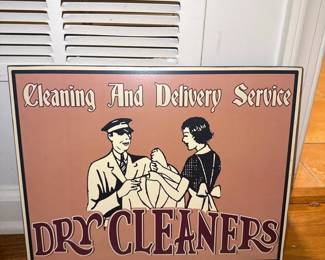 Vintage Style Dry Cleaning and Delivery Sign
