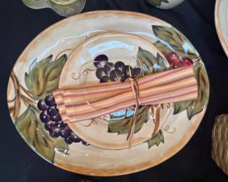 Handpainted Napa Italian Dinner Plates Serving Platter