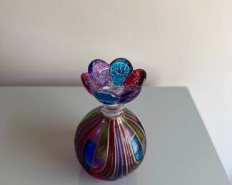 Harlequin Hand Blown Murano Glass Perfume Bottle