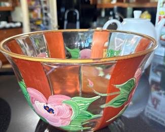 Hand painted Crystal Bowl