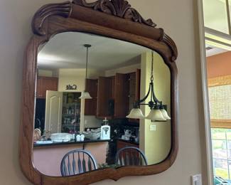 Antique Decorative Wood Wall Mirror