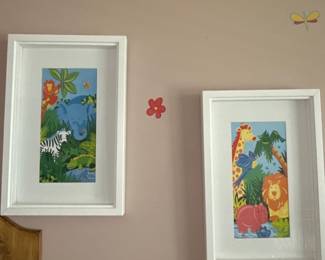 "Safari Gathering" Set of 2 Wall Decor