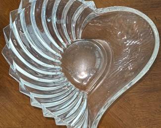 Gorham Esprit 10" Heart Crystal Bowl