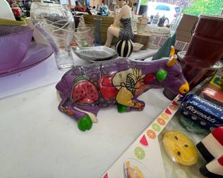 Decorative cow cookie jar