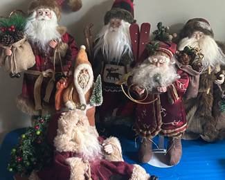 LOTS of Christmas Santas  & other Xmas decor