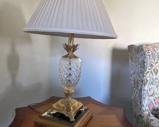 Waterford Crystal Hospitality 18" Pineapple Table Lamp with Pleated Shade