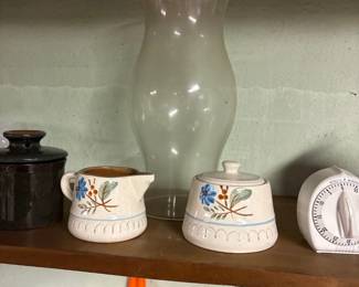 Stangl Pottery Blue Daisy Sugar and Creamer