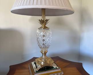 Waterford Crystal Hospitality 18" Pineapple Table Lamp with Pleated Shade