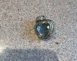 Judith Ripka Blue Topaz Cubic Zirconia Pendant Necklace