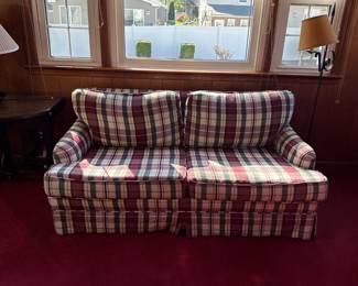 2 seater plaid sofa loveseat