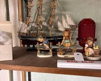 Miniature Wooden Sailboat Model