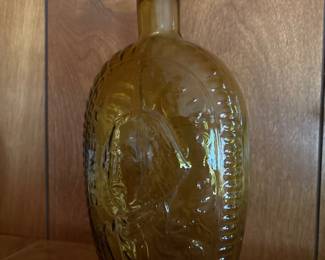 Vintage Wheaton Amber General George Washington Eagle Decanter Bottle