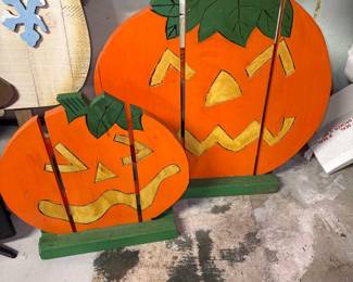 Wooden Jack-o-Lantern Decoration