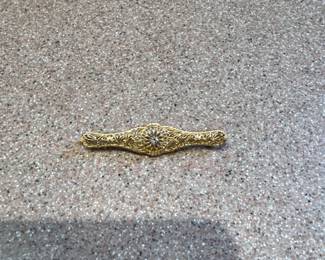 Antique Gold Brooch - Bar Pin
