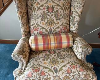 Ethan Allen floral wingback chair