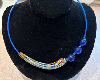 Art Deco Glass Tube Necklace