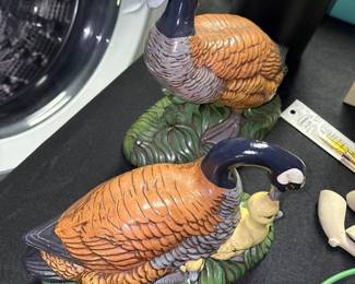 Royal Crown ceramic goose figurines