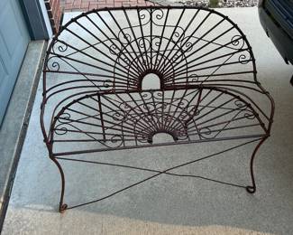 wrought iron patio bench