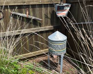 3 legged galvanized Jamesway chicken coop tower heater.