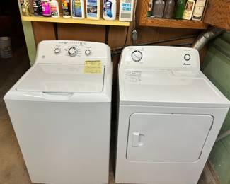 GE washer and Amana dryer.
