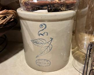 2 gal 2 birch leaf Union crock
