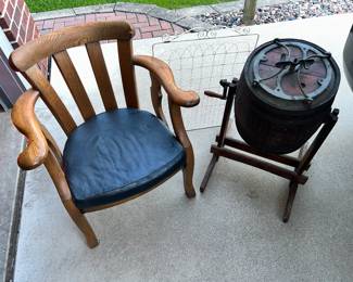 bankers lawyers chair, McDermaid butter churn - Rockford
