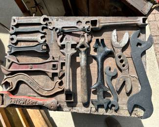 Varietyof hand wrenches, including Ford & Hinsdale…