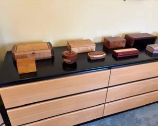 Many custom wood boxes