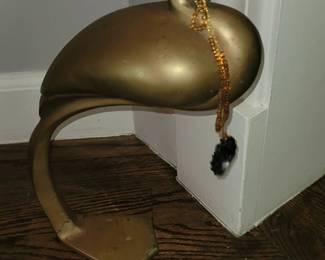 Solid brass peacock statue