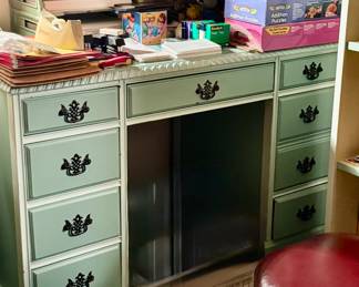 desk with office supplies