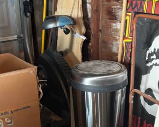 exercise bike & trashcan