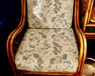 Wicker chair with cushion