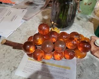 Glass grapes. Vintage.