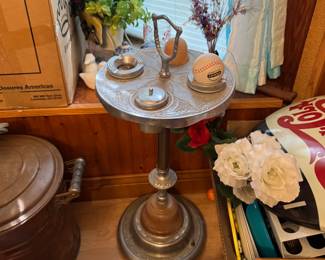 Vintage standing ashtray & misc