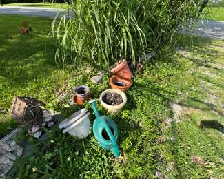 planters, watering can