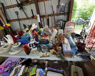 plates, vases, cups, home decor, kitchen items, misc items, etc