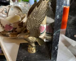 Brass bookends (eagle)