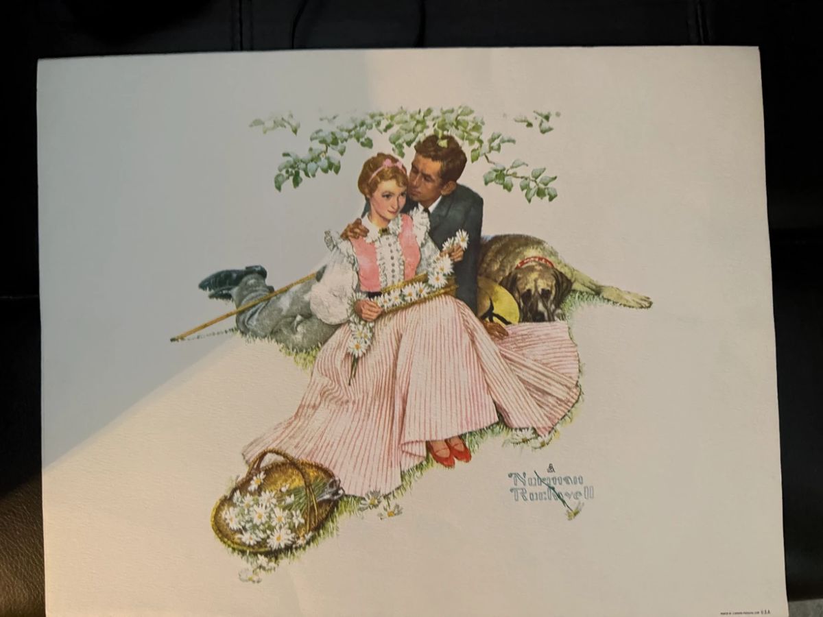 Norman Rockwell Lithograph- 1955 "Flowers in Tender Bloom." Great condition $49.00 OBO