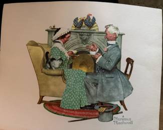 This image is part of Norman Rockwell's Four Ages of Love" series, titled "Winter" or "Fondly do we Remember." Created in 1977. $49 OBO