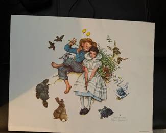 The image shows a print titled "Sweet Song So Young," from Norman Rockwell's 1977 "Four Ages of Love" series. $49 OBO great condition