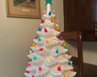 Vintage White Christmas Tree Ceramic