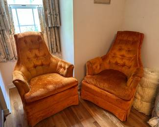 Vintage Crushed Velvet Chairs