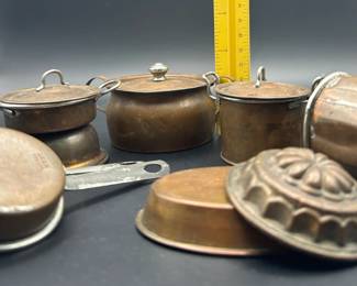 Miniature Copper Clad Toy Pots & Pans