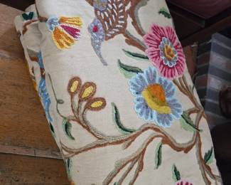 These are wonderful! Crewel vintage drape panels with flowers and birds