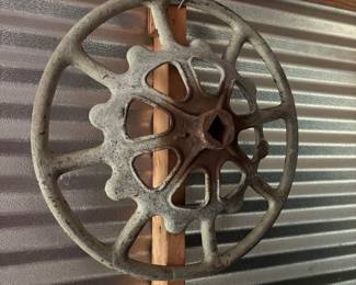 Antique Railroad hand break wheel